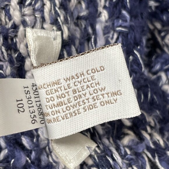 Chicos Sweater Womens Size Extra Large (3) Blue Open Cotton Rayon Short Sleeve - Picture 7 of 8